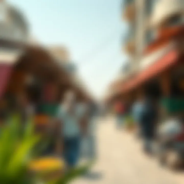 A bustling market scene in Parco Mankhool representing the local demographics and culture.