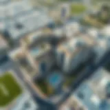 Aerial view of Park Heights Square showcasing its architectural design