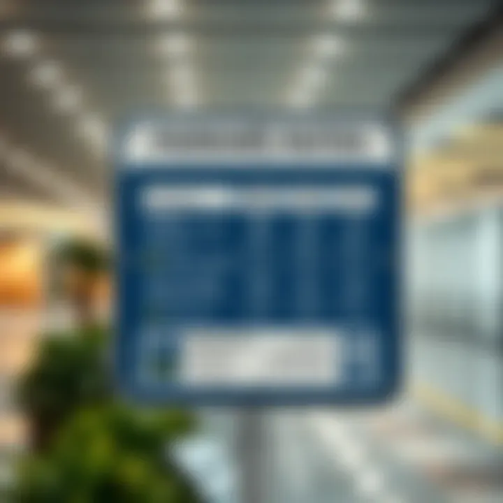 Signage indicating parking rates and accessibility features