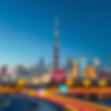 Breathtaking skyline of Dubai during holiday season