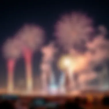 Celebration of UAE National Day with fireworks