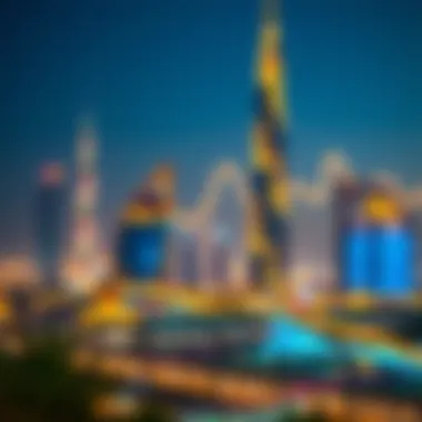 Dubai skyline adorned with festive lights during Ramadan