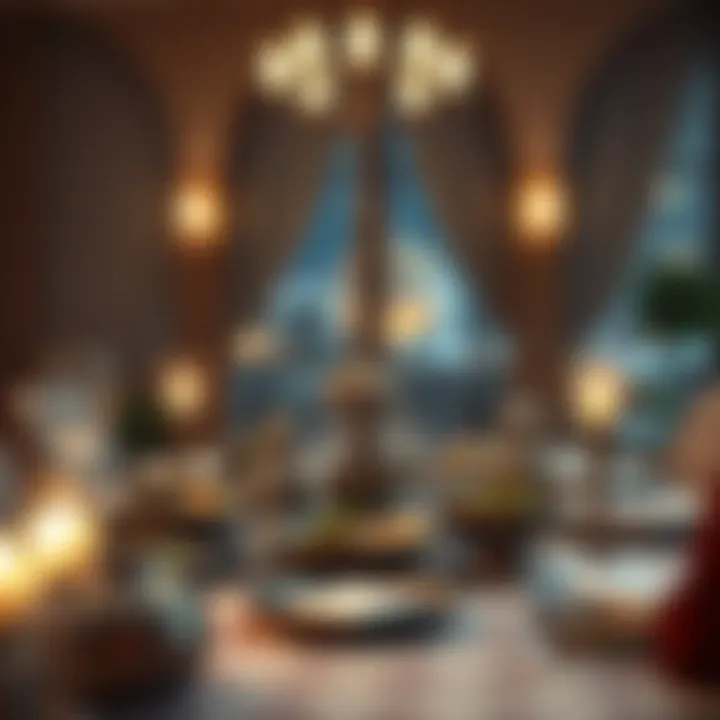 Traditional Iftar meal setup in an elegant setting