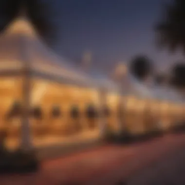 Ramadan Festival Tent An elegant Ramadan tent set up for festive celebrations and social gatherings.