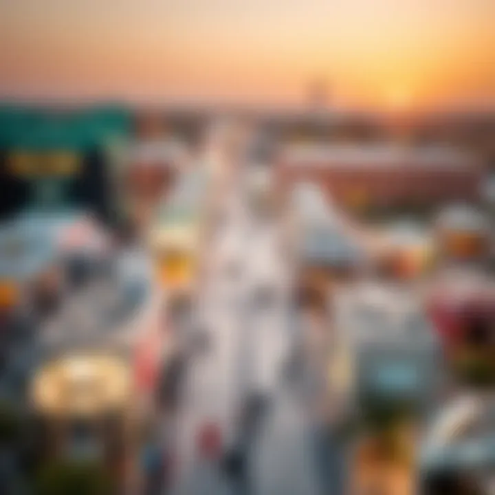 An aerial view of Ras Al Khor during a bustling exhibition, highlighting its architectural beauty.