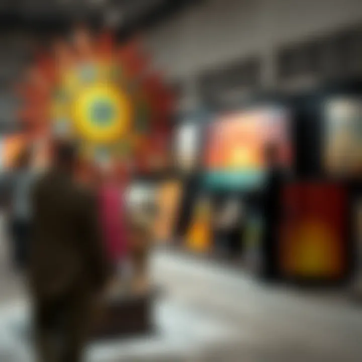 A vibrant art installation at a Ras Al Khor exhibition showcasing local talent.