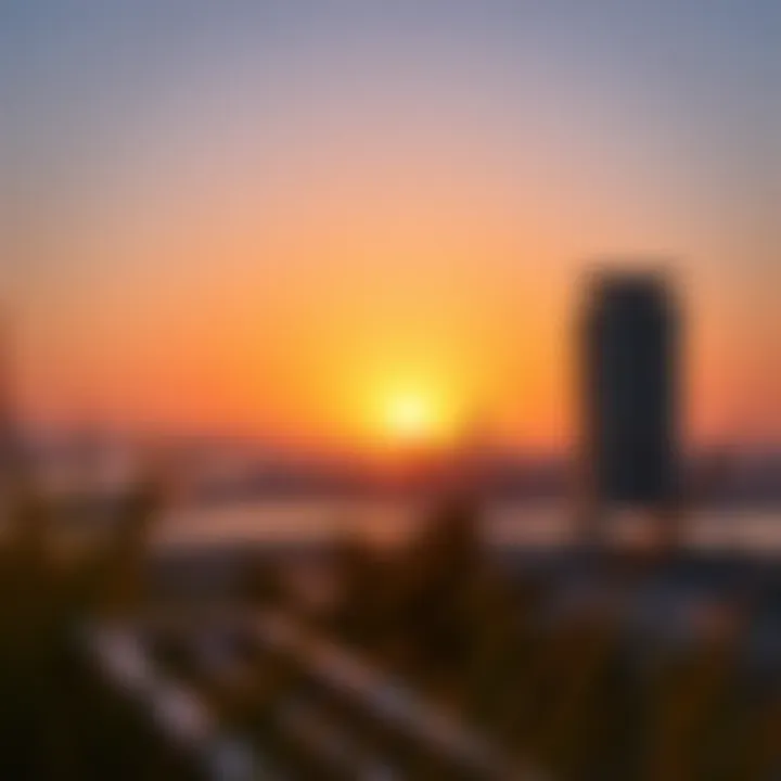 A serene sunset over Ras Al Khor, symbolizing the future of art and culture in Dubai.