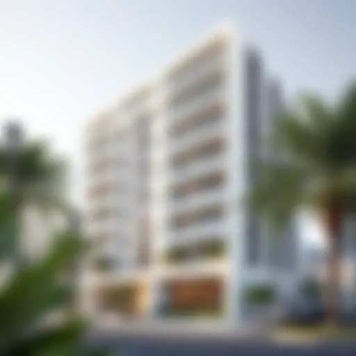 Exterior view of a modern apartment building in Al Warqa