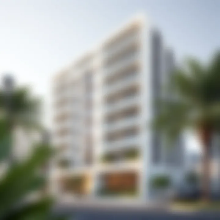 Modern Apartment Building in Al Warqa Exterior view of a modern apartment building in Al Warqa