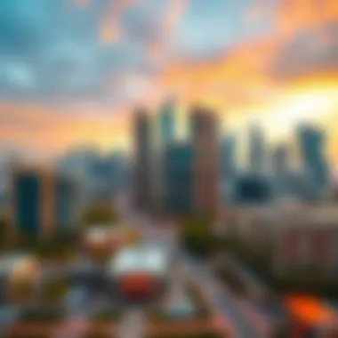 Vibrant skyline surrounding Ritz Carlton in Business Bay