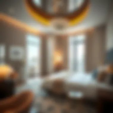 Skyview Hotel Dubai Guest Room Interior Luxurious guest room interior at Skyview Hotel