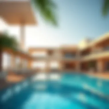 Skyview Hotel Dubai Leisure Area Relaxing leisure area and pool at Skyview Hotel