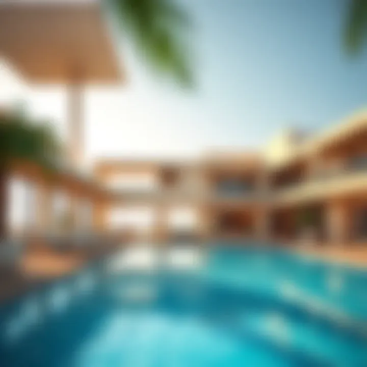 Skyview Hotel Dubai Leisure Area Relaxing leisure area and pool at Skyview Hotel