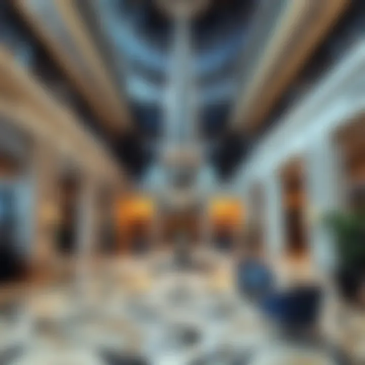 Luxurious interior design of Sofitel Obelisk Hotel lobby