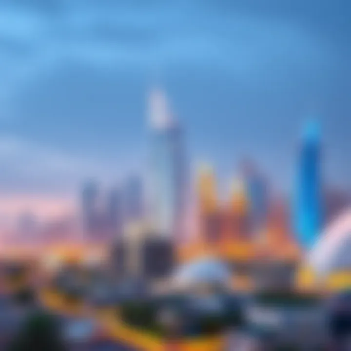 Dubai Skyline with Real Estate