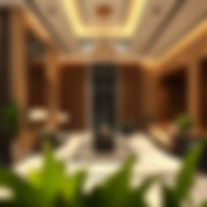 Luxurious interior design of a common area within the Tiger Building