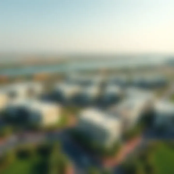 Panoramic view of Tilal City showcasing modern architecture and greenery