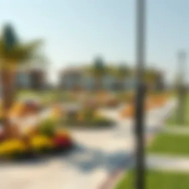 Community park in Tilal City with recreational facilities