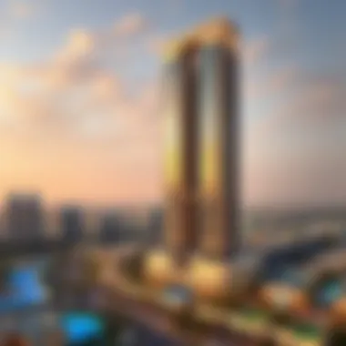 Stunning Architectural Design of Tower 108 Panoramic view of Tower 108 showcasing its unique architectural design