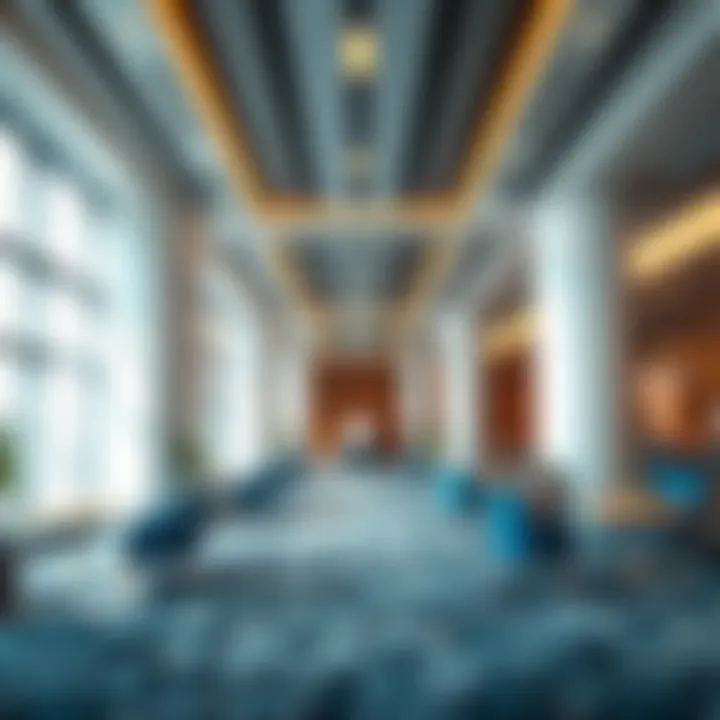 Interior shot highlighting the modern business facilities at Trade Center 1