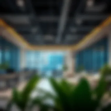 Innovative Office Design for Modern Enterprises A high-tech office space with advanced technology and collaborative workspaces