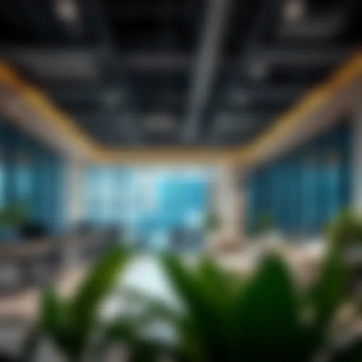 Innovative Office Design for Modern Enterprises A high-tech office space with advanced technology and collaborative workspaces