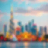 UAE skyline with festive decorations