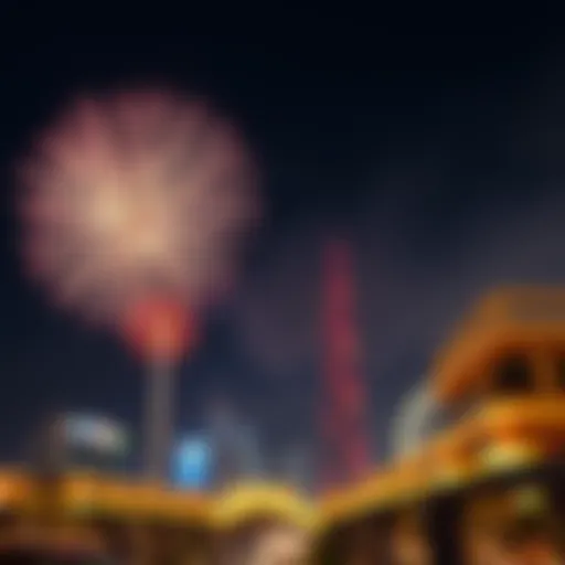 Fireworks illuminating the night sky during UAE National Day