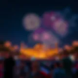 A vibrant celebration of UAE National Day with fireworks lighting up the night sky