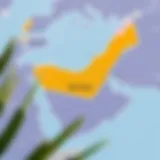 Map illustrating visa-free countries for UAE passport holders in 2023