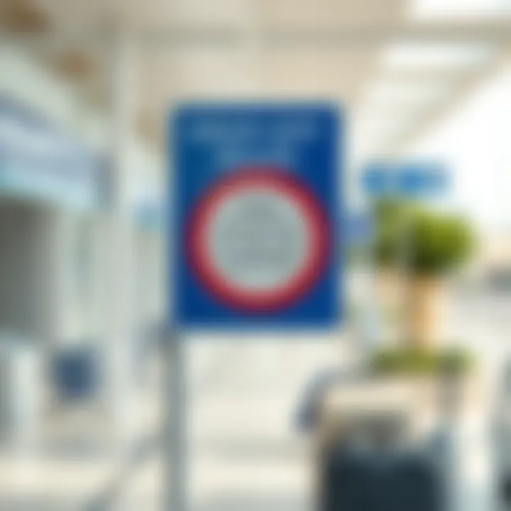 Clear signage for drop-off regulations at the airport