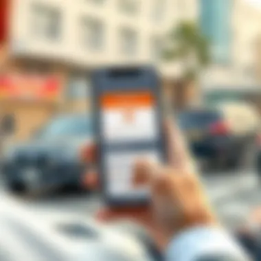 Mobile App for Traffic Fine Payment A person using a mobile app for traffic fine payment