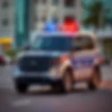 Dubai Police Patrol Vehicle A modern Dubai Police vehicle patrolling the streets