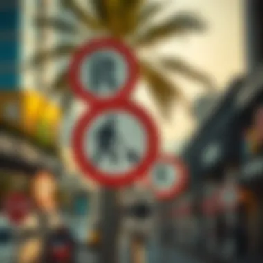 Traffic Signs in Dubai A detailed view of traffic signs in Dubai