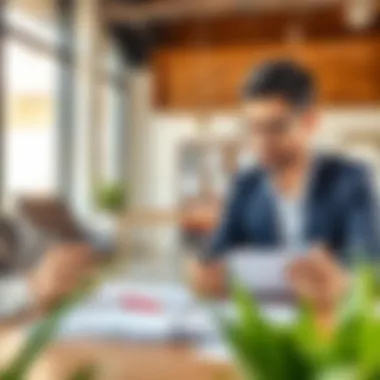 Employer and employee reviewing contract implications