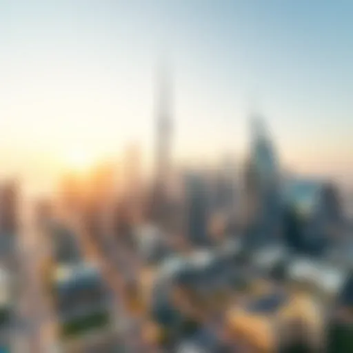Aerial view of Dubai skyline showcasing modern architecture