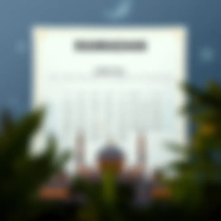 A calendar highlighting significant dates during Ramadan