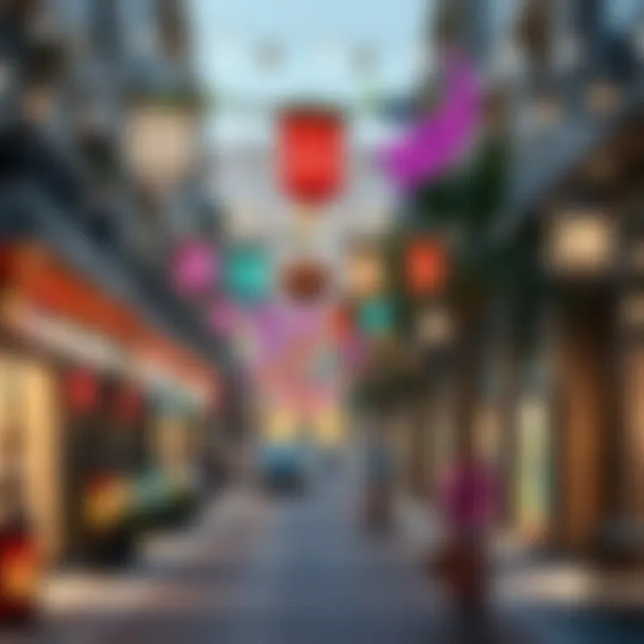 Festive decorations adorning streets in Dubai during Ramadan