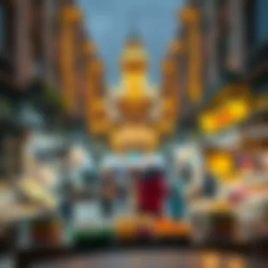 A vibrant marketplace during Ramadan displaying cultural festivities.