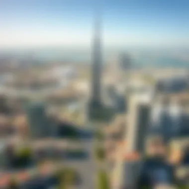 Aerial view of Dubai skyline showcasing residential buildings