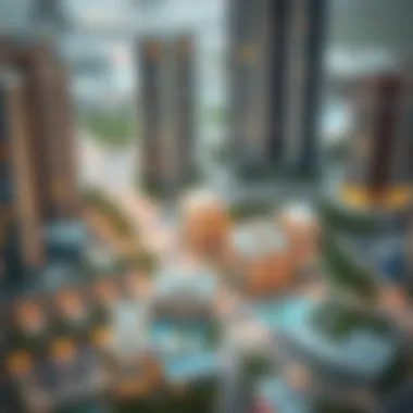 Diagram illustrating urban planning concepts in Dubai