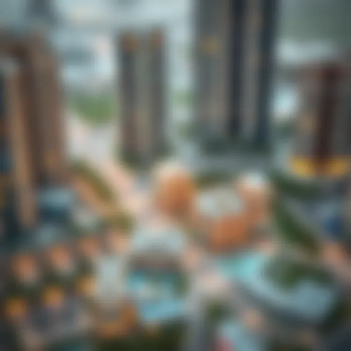 Diagram illustrating urban planning concepts in Dubai