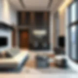 Stylish studio flat interior showcasing modern design elements