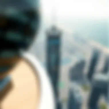 Aerial Perspective of Binary Tower in Dubai's Skyline Aerial view highlighting the Binary Tower's significance in Dubai's skyline