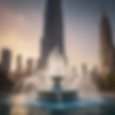 Dancing Fountain Choreography Cinematic capture of the Dancing Fountain's water choreography during a performance.