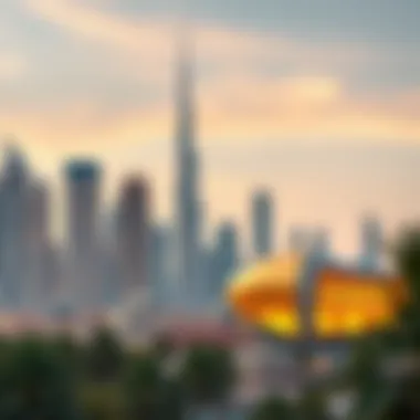 Dubai skyline with gold market in view