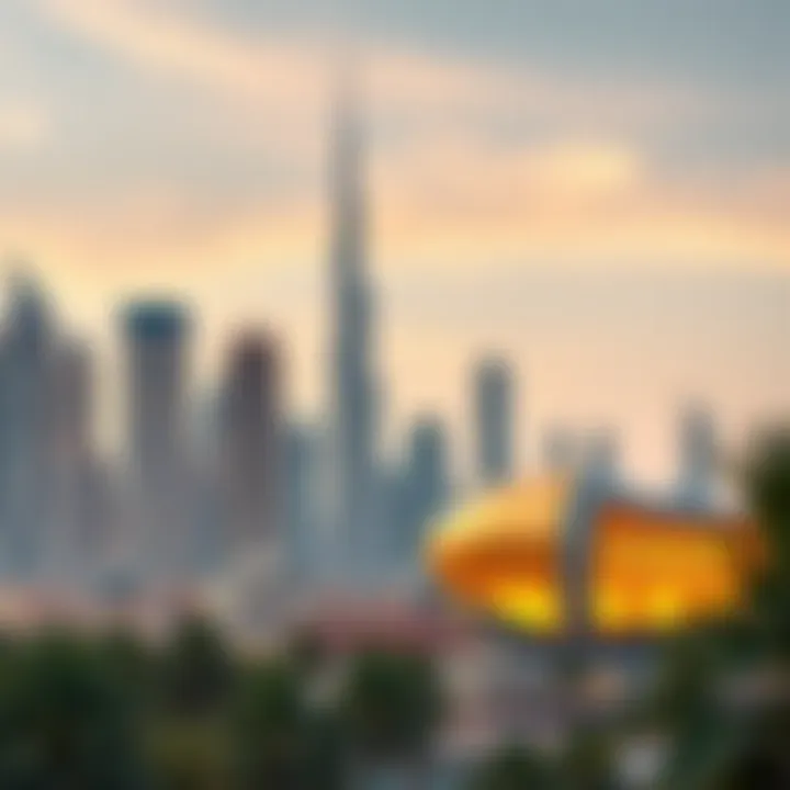 Dubai skyline with gold market in view