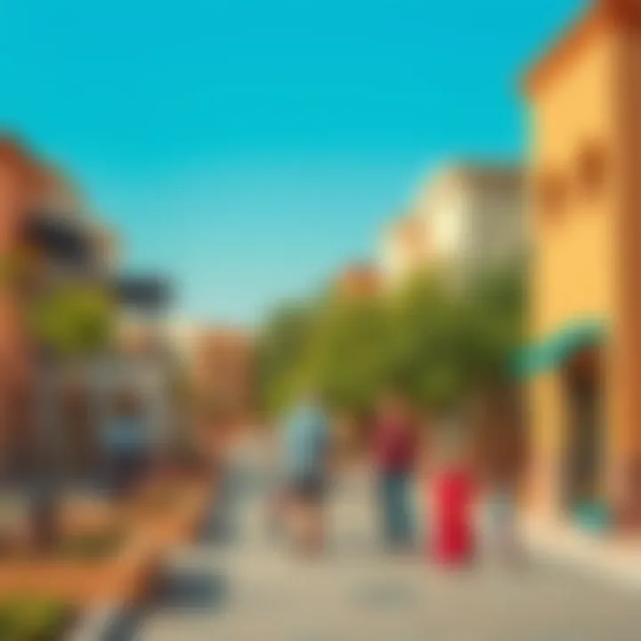 Vibrant neighborhood atmosphere in Mudon with families enjoying the outdoors