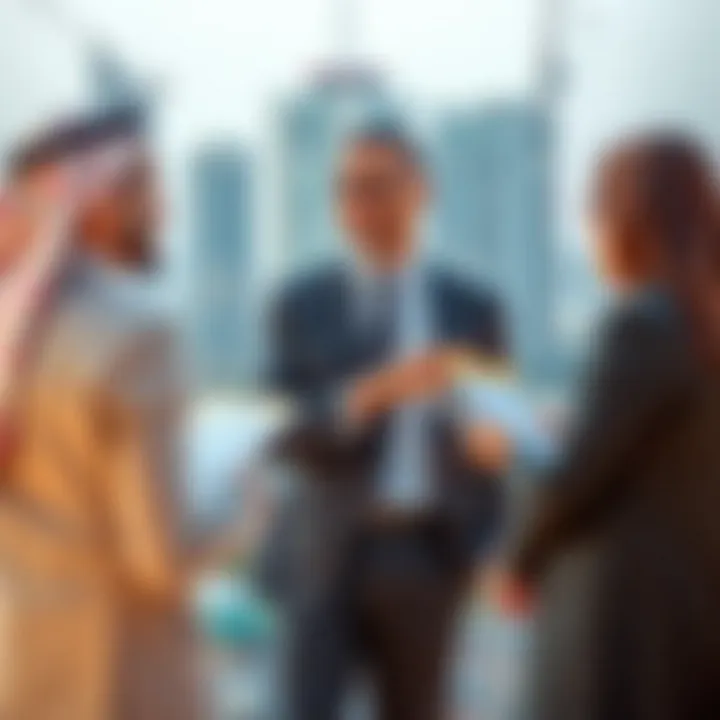 Agent Discussing Properties with Clients Real estate agent discussing property options with clients