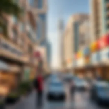Bustling Dubai Real Estate Market View of a bustling Dubai real estate market